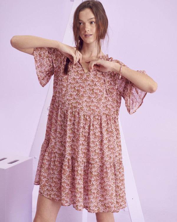 Floral print v-neck mini dress - Shop Style & More | Fresh Looks, Everyday Deals & Free Shipping