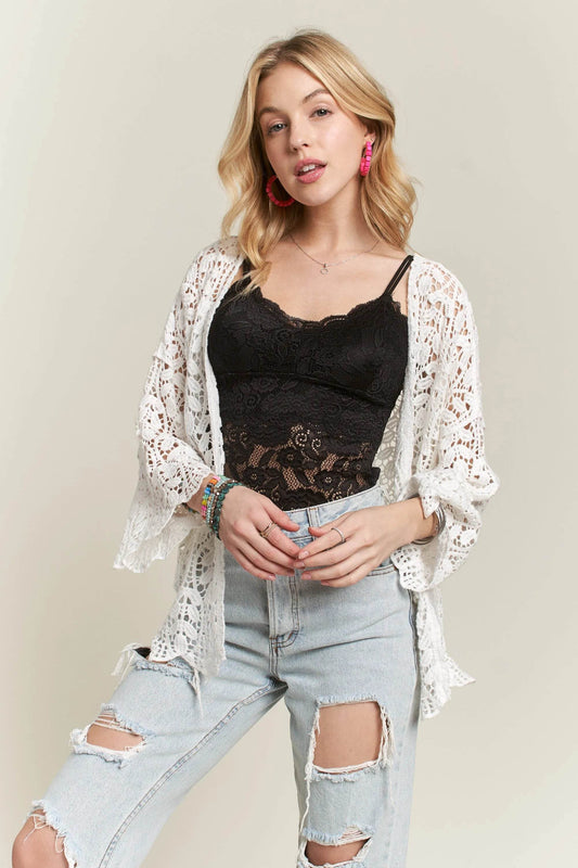 ADORA Leaf Pattern Crochet Cardigan - Shop Style & More | Fresh Looks, Everyday Deals & Free Shipping