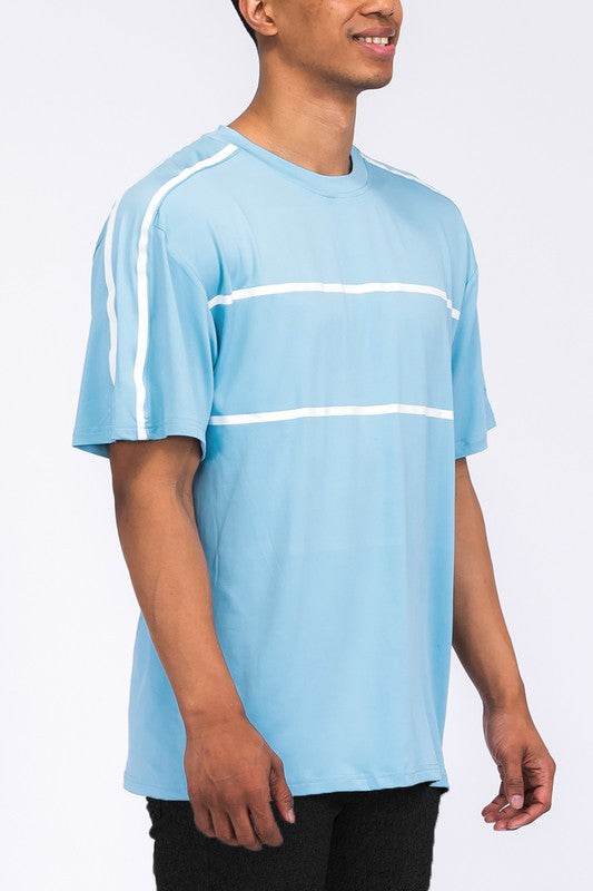 ROUND NECK TAPE STRIPE TSHIRT - Shop Style & More | Fresh Looks, Everyday Deals & Free Shipping