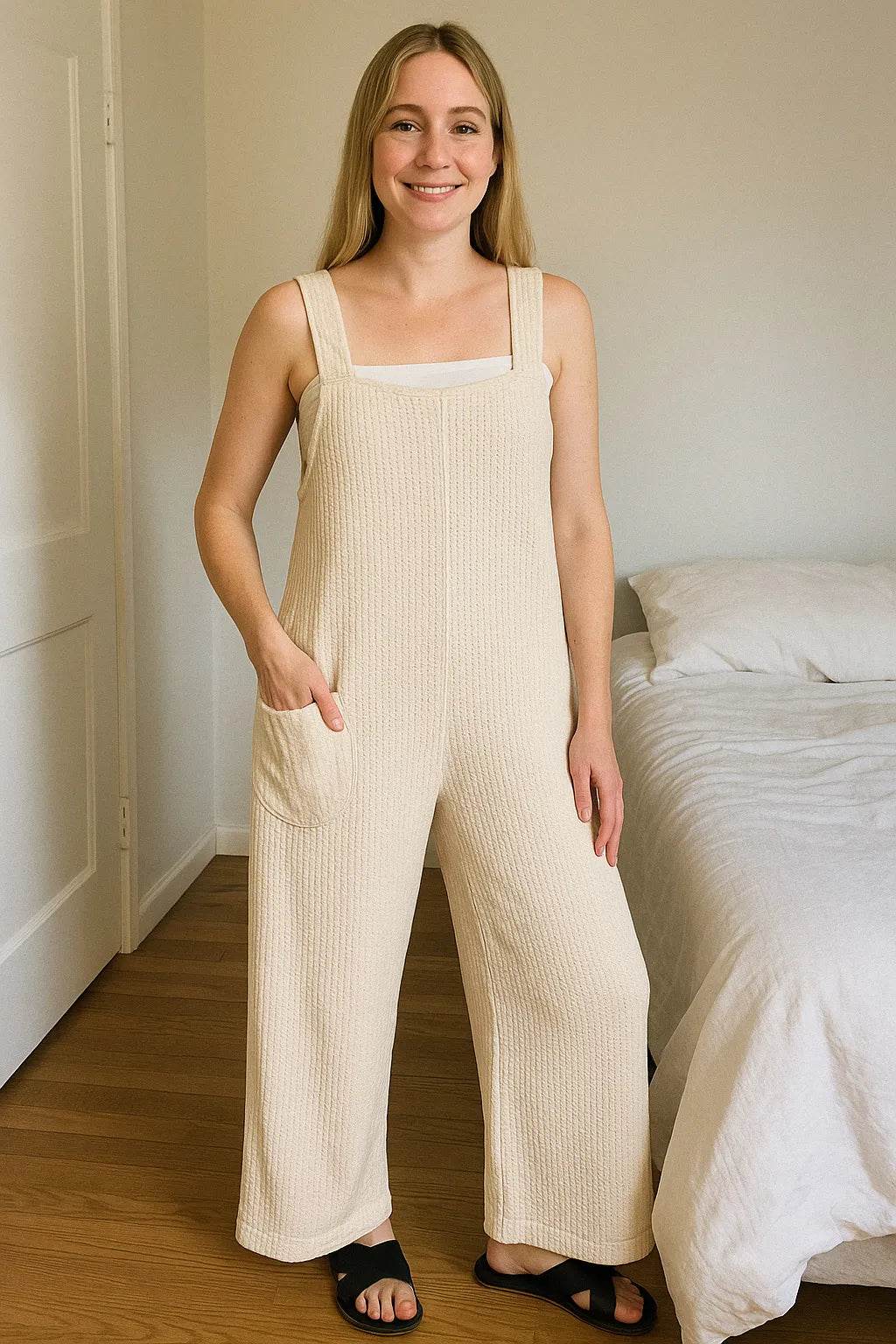 Zenana Knit Waffle Wide Leg Overalls - Shop Style & More | Fresh Looks, Everyday Deals & Free Shipping