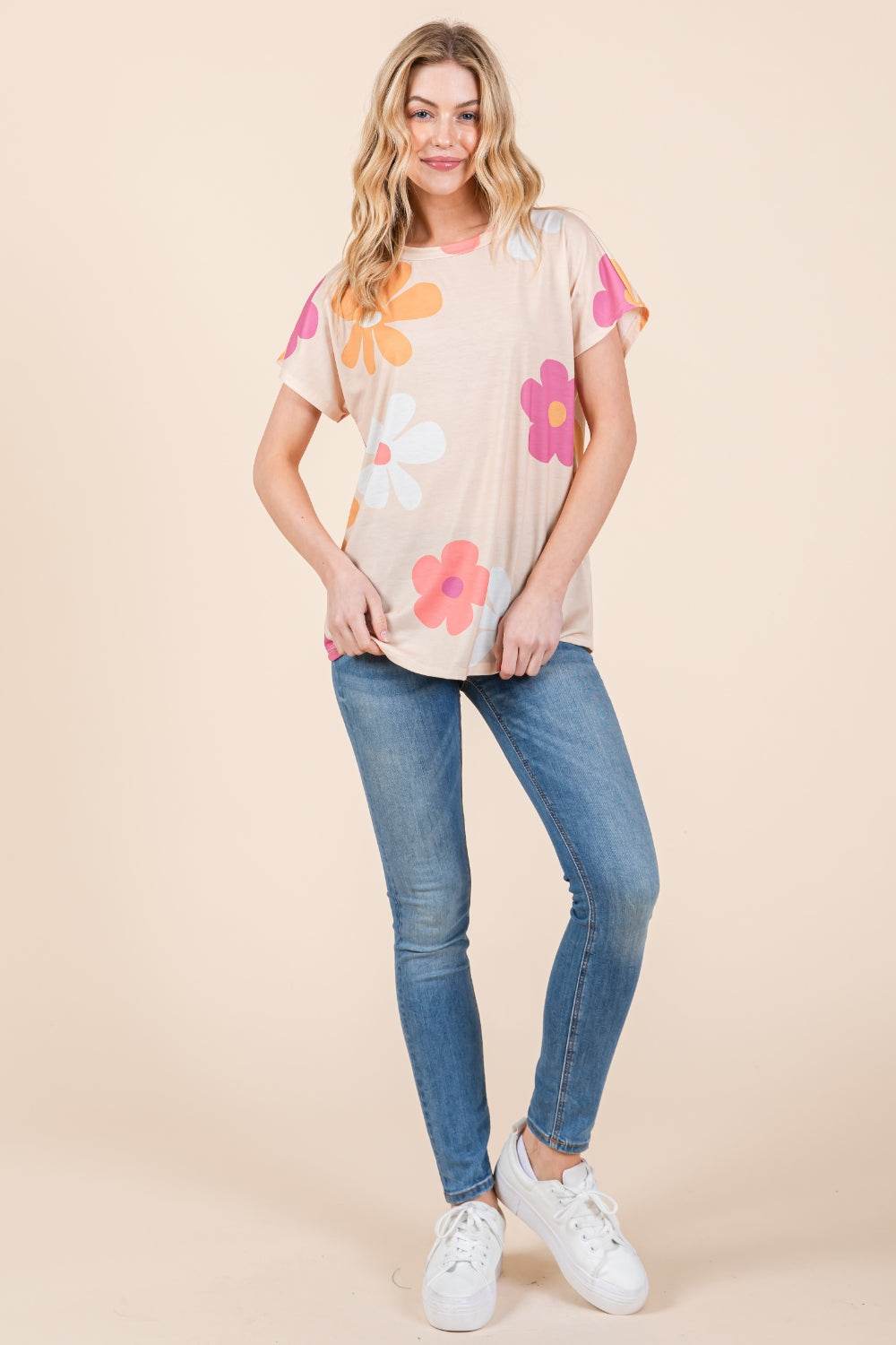 BOMBOM Floral Short Sleeve T-Shirt - Shop Style & More | Fresh Looks, Everyday Deals & Free Shipping