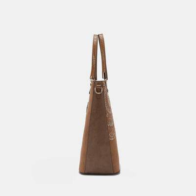 Nicole Lee USA Metallic Stitching Embroidery Inlaid Rhinestone Tote Bag - Shop Style & More | Fresh Looks, Everyday Deals & Free Shipping