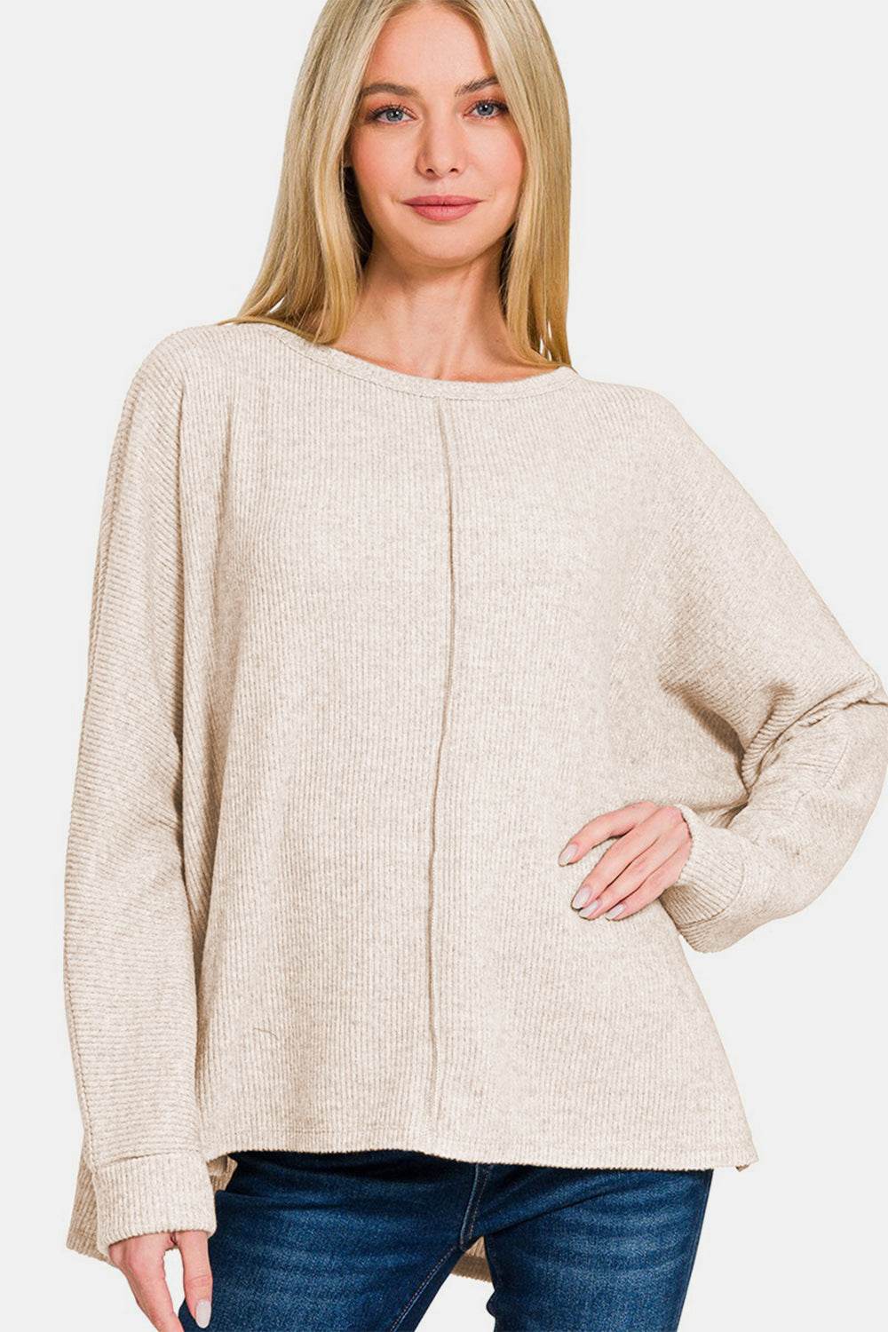 Zenana High-Low Side Slit Round Neck T-Shirt - Shop Style & More | Fresh Looks, Everyday Deals & Free Shipping