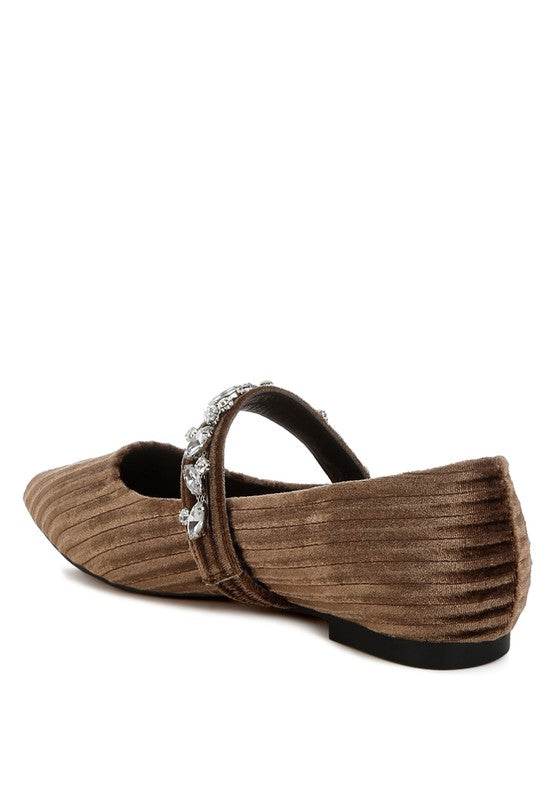 Dresden Diamante Brooch Velvet Ballerinas - Shop Style & More | Fresh Looks, Everyday Deals & Free Shipping
