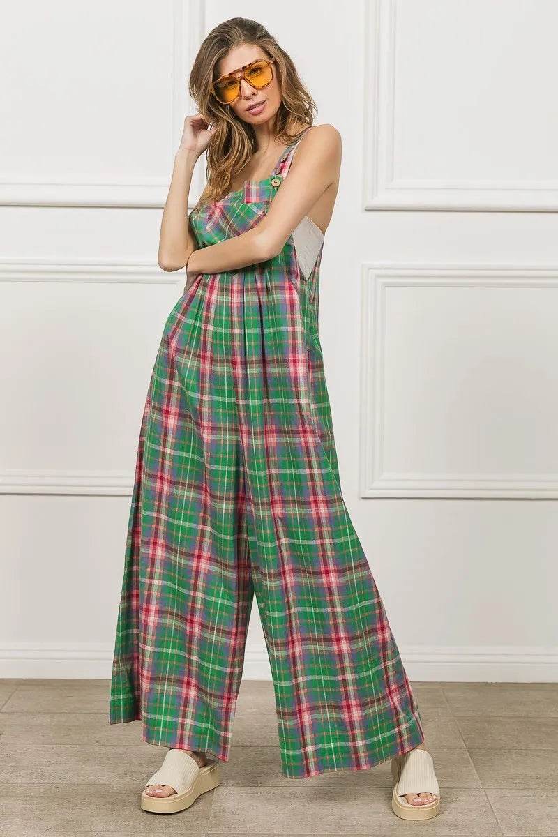 BiBi Multi Color Check Plaid Overall - Shop Style & More | Fresh Looks, Everyday Deals & Free Shipping