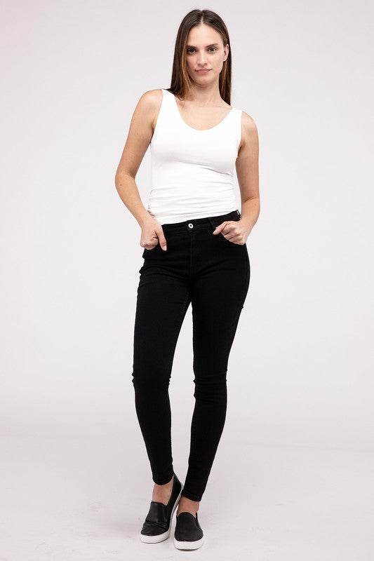 Front & Back 2-Way V-Neck Seamless Tank - Shop Style & More | Fresh Looks, Everyday Deals & Free Shipping