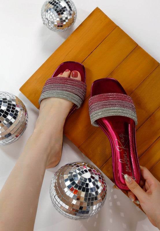 Chrisy Rhinestone Strap Slip On Flats - Shop Style & More | Fresh Looks, Everyday Deals & Free Shipping