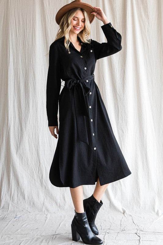 Button down shirt long dress PLUS 30-545P - Shop Style & More | Fresh Looks, Everyday Deals & Free Shipping