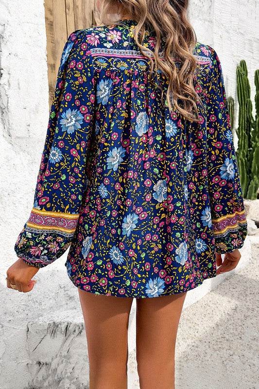 All Over Floral Print Cross Deep V Boho Top - Shop Style & More | Fresh Looks, Everyday Deals & Free Shipping