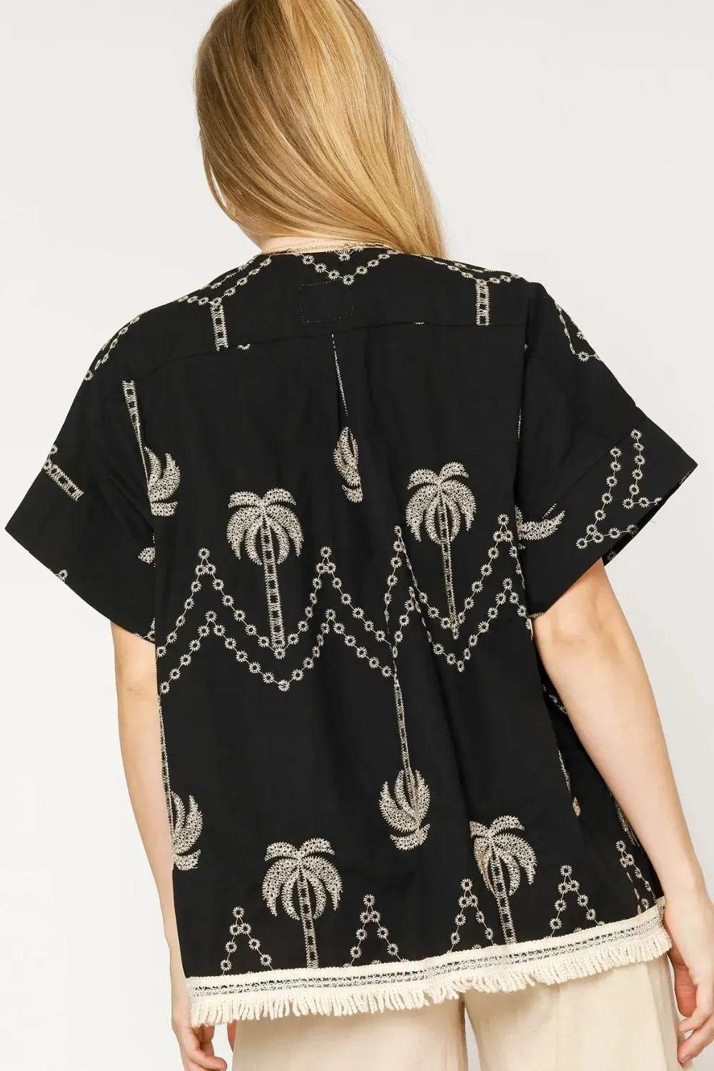Umgee Open Front Embroidered Fringe Kimono - Shop Style & More | Fresh Looks, Everyday Deals & Free Shipping