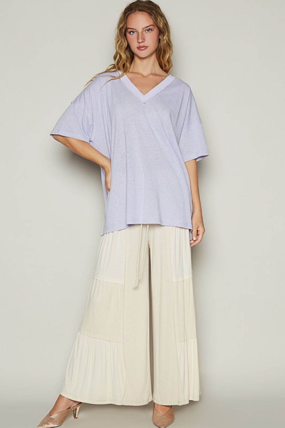 POL V-Neck Half Sleeve T-Shirt - Shop Style & More | Fresh Looks, Everyday Deals & Free Shipping