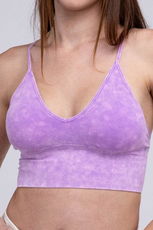 Washed Ribbed Bra Padded Tank Top - Shop Style & More | Fresh Looks, Everyday Deals & Free Shipping