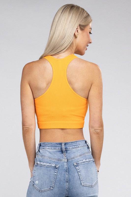 Ribbed Cropped Racerback Tank Top - Shop Style & More | Fresh Looks, Everyday Deals & Free Shipping