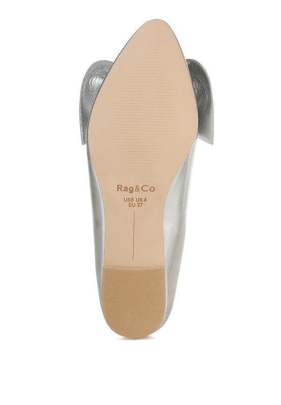 Bromelia Metallic Pleather Bow Ballerinas - Shop Style & More | Fresh Looks, Everyday Deals & Free Shipping