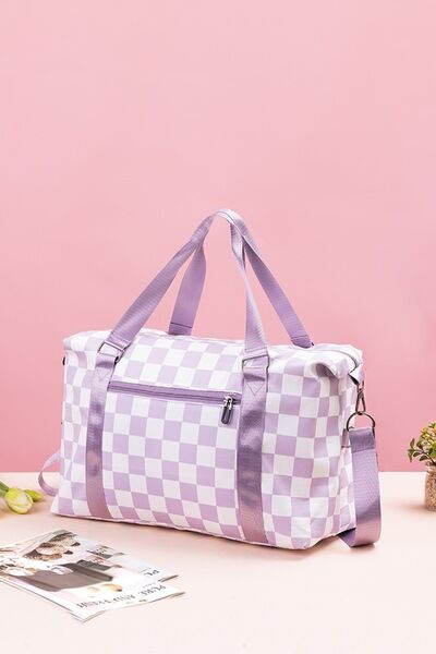 Zenana Checkered Multi-Pocket Travel Bag Bags