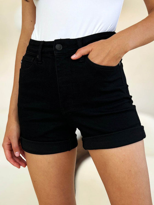 Judy Blue Full Size High Waist Tummy Control Cuffed Denim Shorts - Shop Style & More | Fresh Looks, Everyday Deals & Free Shipping