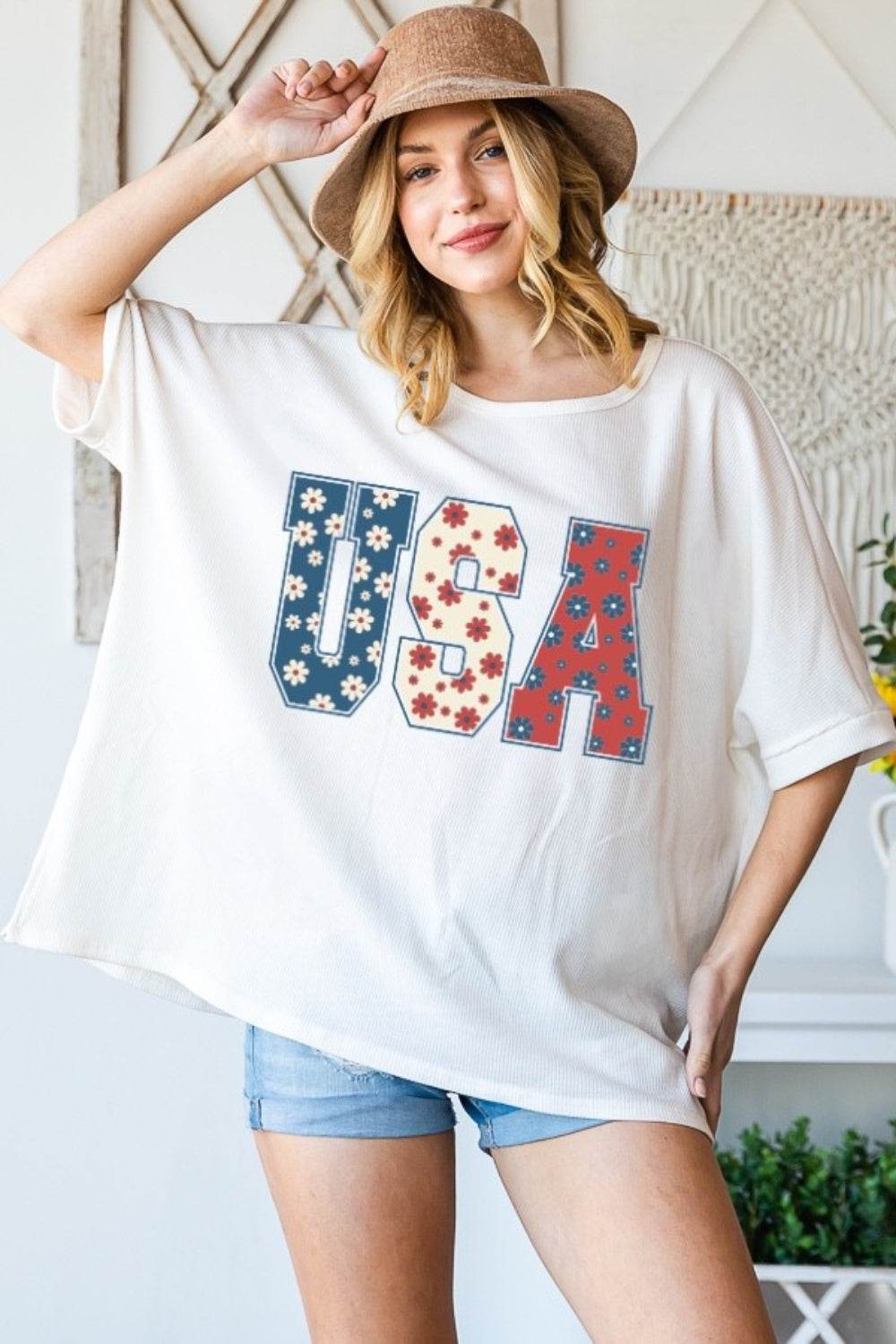 HOPELY USA Round Neck Half Sleeve T-Shirt - Shop Style & More | Fresh Looks, Everyday Deals & Free Shipping