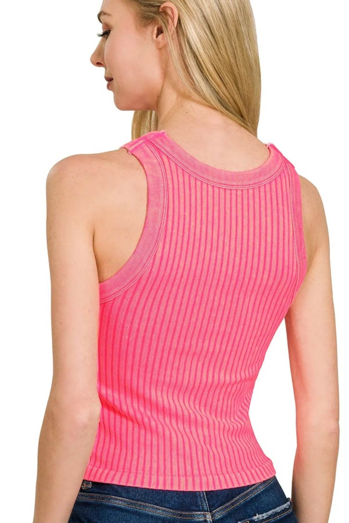 Zenana Ribbed Washed Seamless Tank Top - Shop Style & More | Fresh Looks, Everyday Deals & Free Shipping