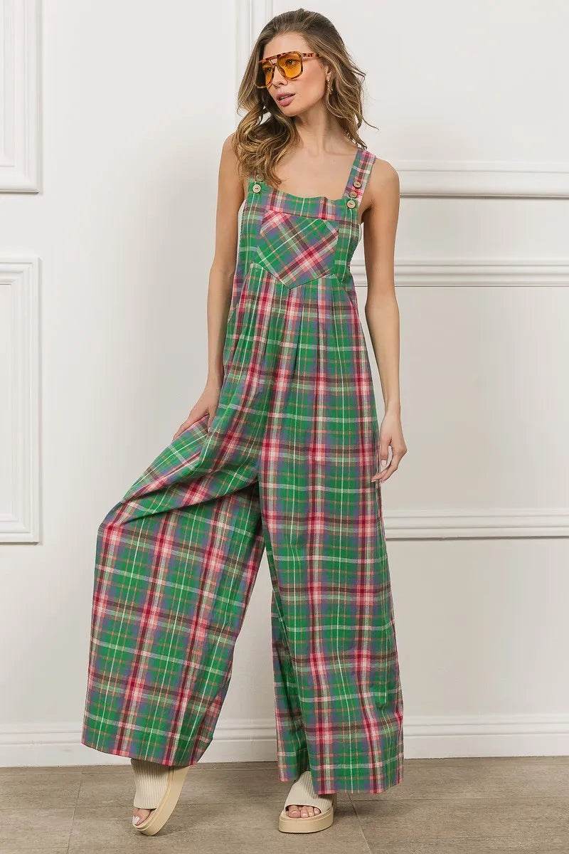 BiBi Multi Color Check Plaid Overall - Shop Style & More | Fresh Looks, Everyday Deals & Free Shipping