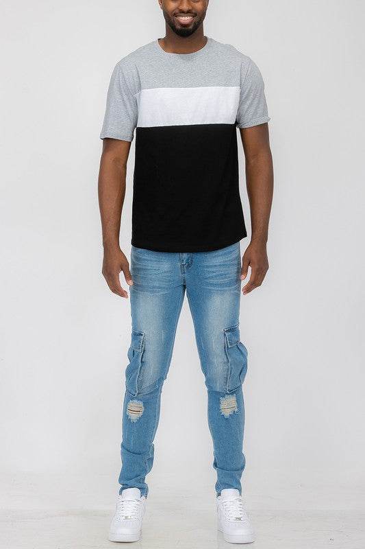 COLOR BLOCK SHORT SLEEVE TSHIRT - Shop Style & More | Fresh Looks, Everyday Deals & Free Shipping