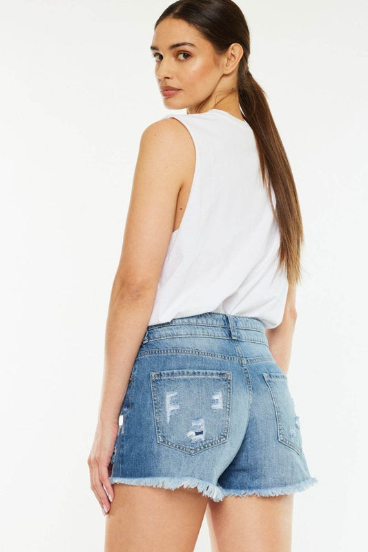 Kancan Full Size High Rise Raw Hem Denim Shorts - Shop Style & More | Fresh Looks, Everyday Deals & Free Shipping