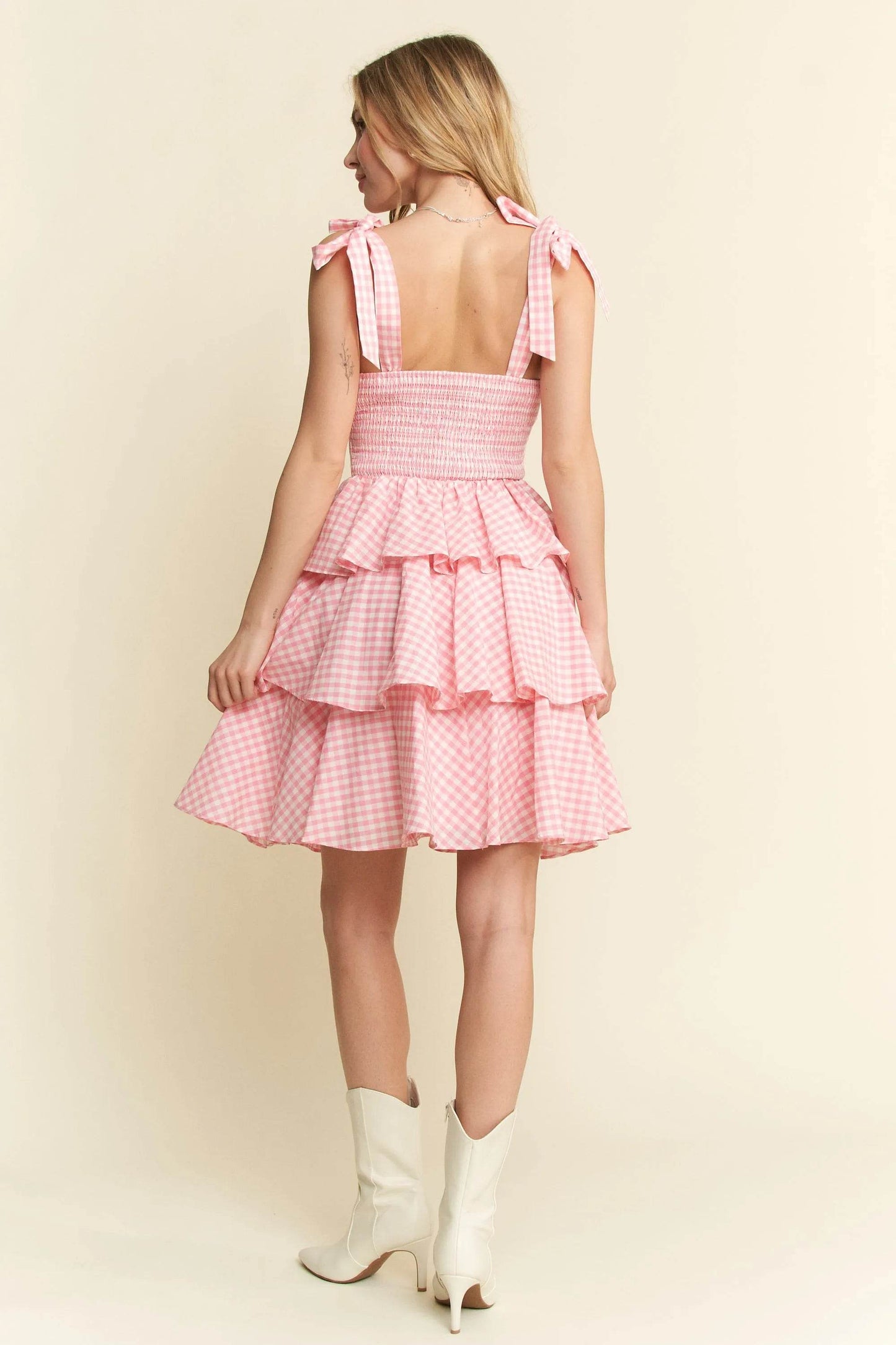 Jade By Jane Full Size Gingham Tiered Mini Dress Plus Size - Shop Style & More | Fresh Looks, Everyday Deals & Free Shipping