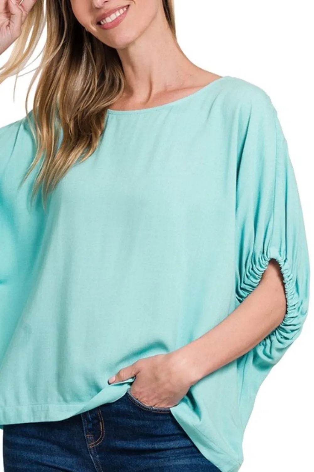 Zenana Woven Oversized Boxy Top - Shop Style & More | Fresh Looks, Everyday Deals & Free Shipping