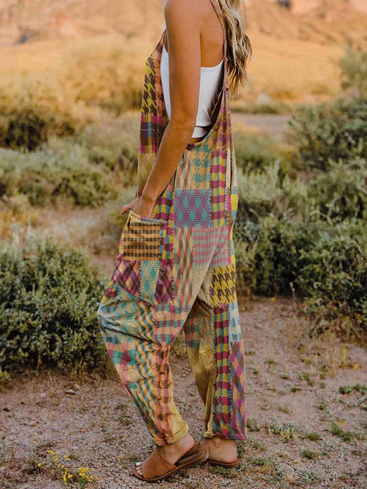 Double Take Full Size Printed V-Neck Sleeveless Jumpsuit - Shop Style & More | Fresh Looks, Everyday Deals & Free Shipping