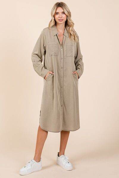 Mittoshop Button Down Long Sleeve Shirt Dress - Shop Style & More | Fresh Looks, Everyday Deals & Free Shipping