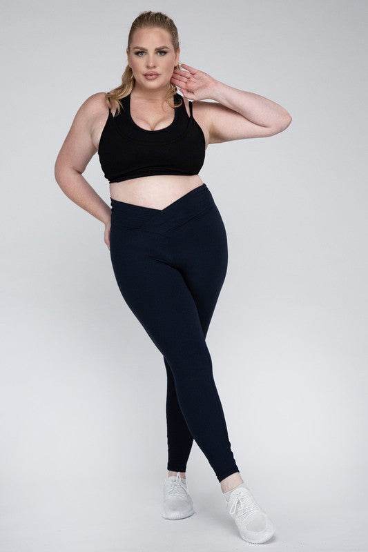 Plus Size V Waist Full Length Leggings - Shop Style & More | Fresh Looks, Everyday Deals & Free Shipping