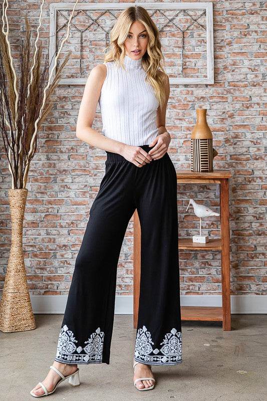 Heimish Full Size Solid Damask Casual Pants Plus Size - Shop Style & More | Fresh Looks, Everyday Deals & Free Shipping