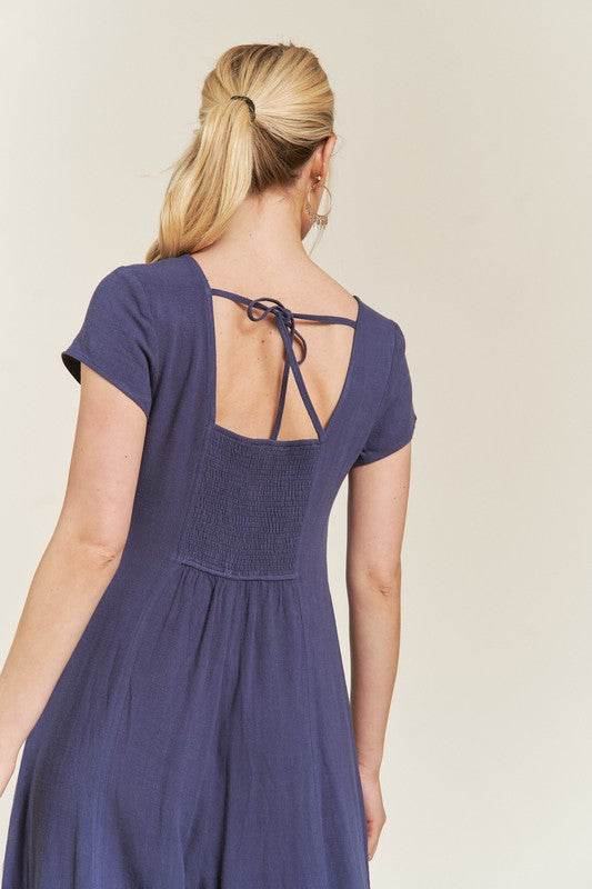 LINEN BUTTON DOWN JUMPSUIT - Shop Style & More | Fresh Looks, Everyday Deals & Free Shipping