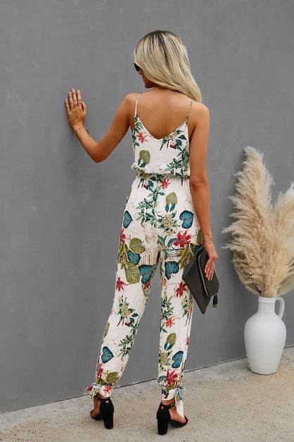 Sleeveless Floral Print Knot Side Cami Jumpsuit - Shop Style & More | Fresh Looks, Everyday Deals & Free Shipping