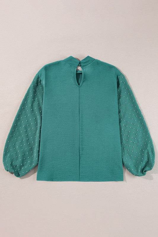June Swiss Dot Balloon Sleeve Loose Blouse - Shop Style & More | Fresh Looks, Everyday Deals & Free Shipping