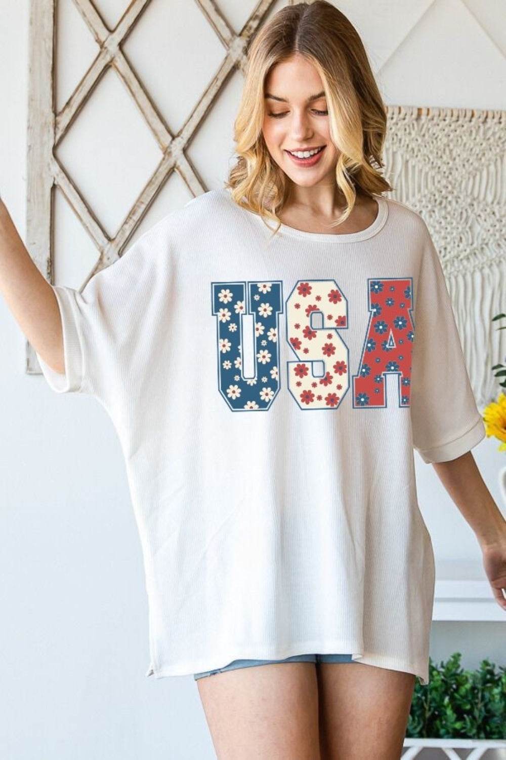 HOPELY USA Round Neck Half Sleeve T-Shirt - Shop Style & More | Fresh Looks, Everyday Deals & Free Shipping