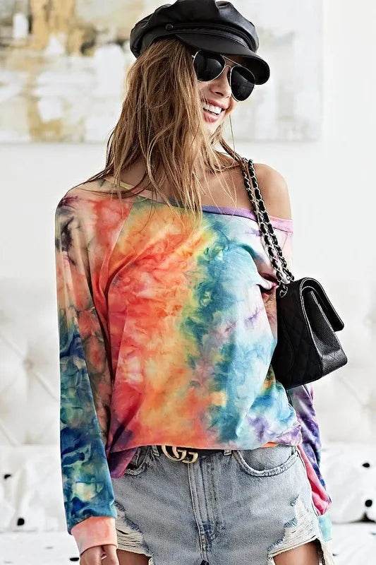 BiBi Tie Dye Soft Knit Jersey Top - Shop Style & More | Fresh Looks, Everyday Deals & Free Shipping