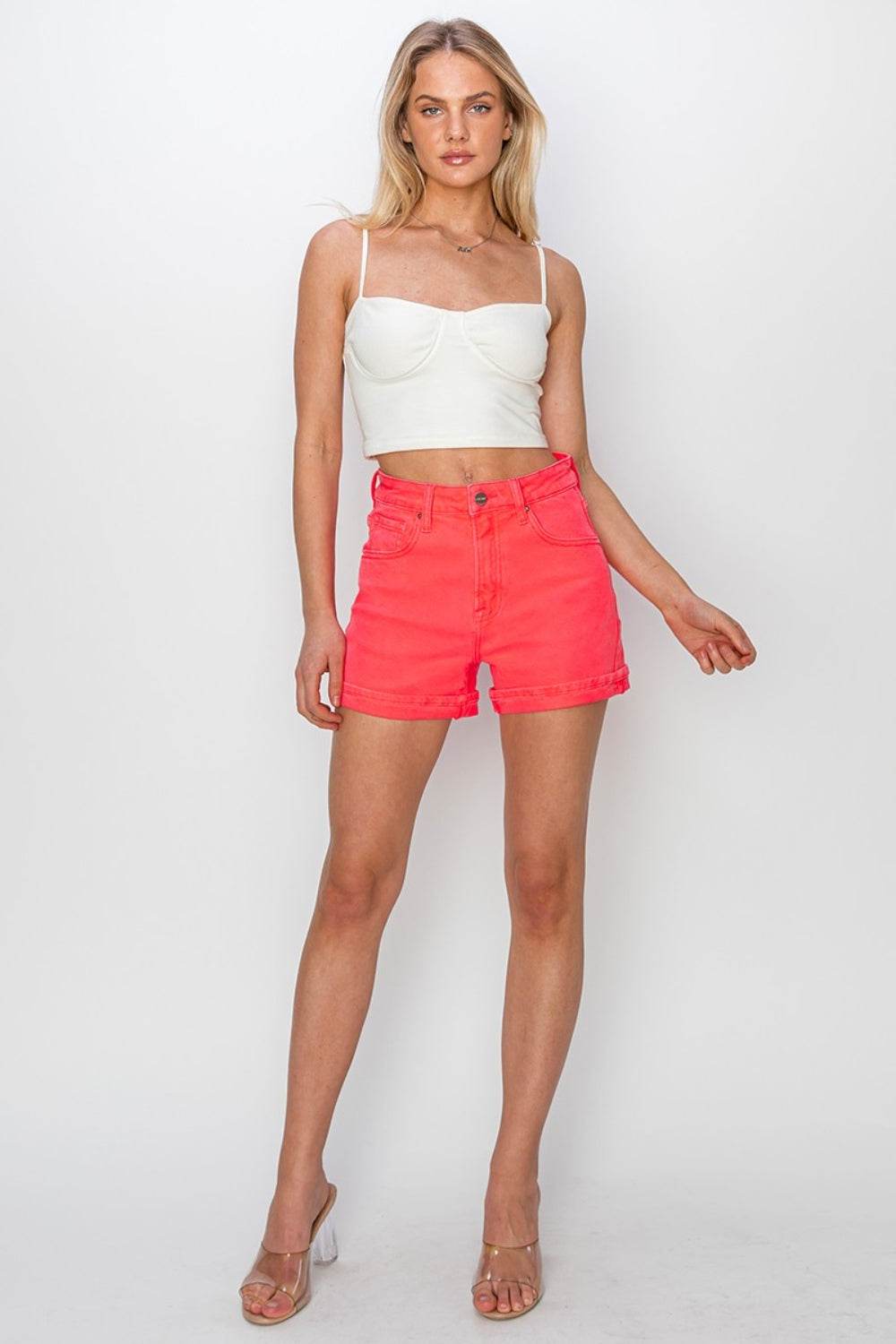 RISEN Full Size High Rise Cuffed Denim Shorts - Shop Style & More | Fresh Looks, Everyday Deals & Free Shipping