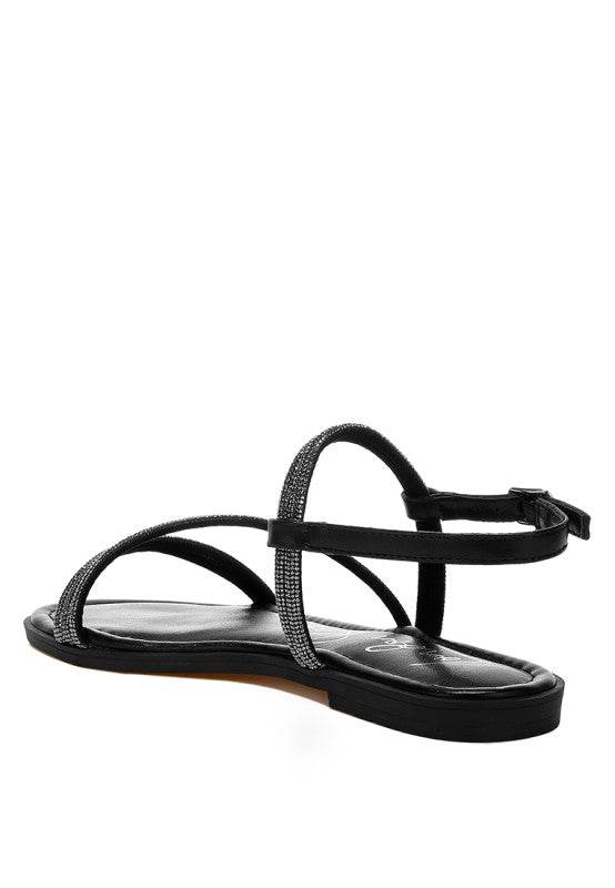 Bawley Rhinestone Strappy Flat Sandals - Shop Style & More | Fresh Looks, Everyday Deals & Free Shipping