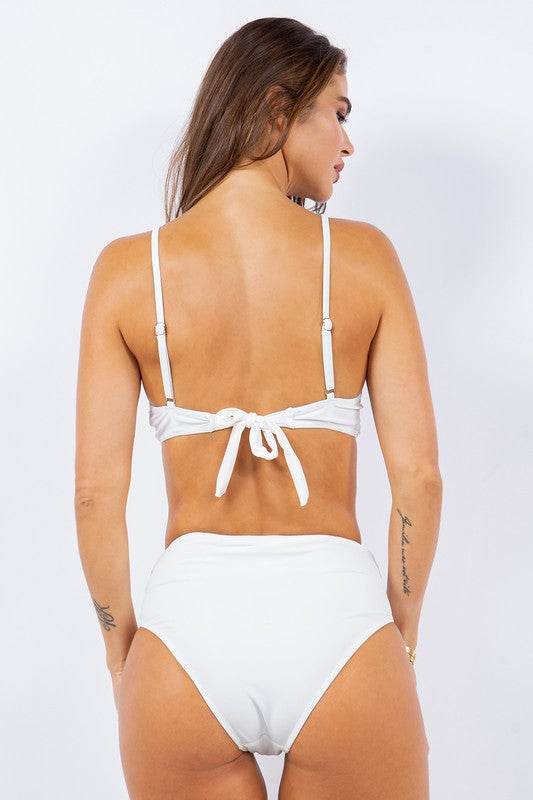 TWO PIECE ROUCHED TOP AND BOTTOM HIGH WAISTED BIKI - Shop Style & More | Fresh Looks, Everyday Deals & Free Shipping