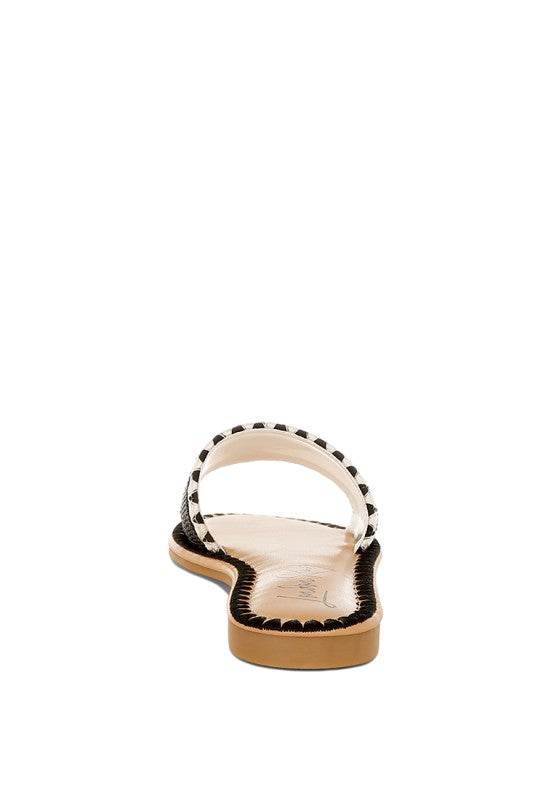 Luxe Getaway Beaded Saint Tropez Flat Slip Ons - Shop Style & More | Fresh Looks, Everyday Deals & Free Shipping