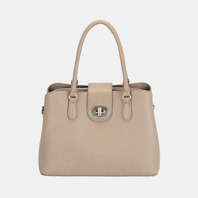 David Jones PU Leather Twist-Lock Tote Bag - Shop Style & More | Fresh Looks, Everyday Deals & Free Shipping