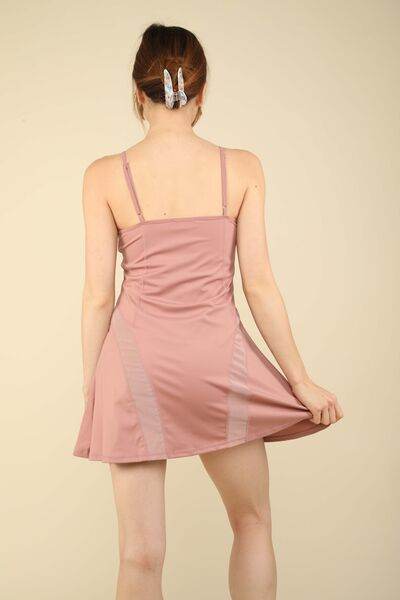 VERY J Mesh Detail Tennis Mini Active Dress with Shorts Inside - Shop Style & More | Fresh Looks, Everyday Deals & Free Shipping