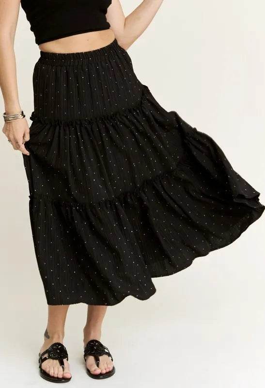 ADORA Rhinestone Accent Tiered Skirt - Shop Style & More | Fresh Looks, Everyday Deals & Free Shipping