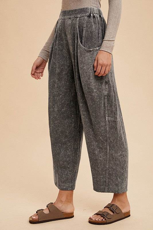 Annie Wear Mineral Washed Elastic Waist Pants - Shop Style & More | Fresh Looks, Everyday Deals & Free Shipping