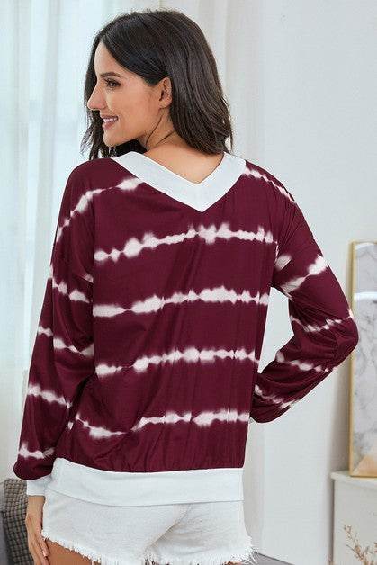 V Neck Striped Long Sleeve Top - Shop Style & More | Fresh Looks, Everyday Deals & Free Shipping