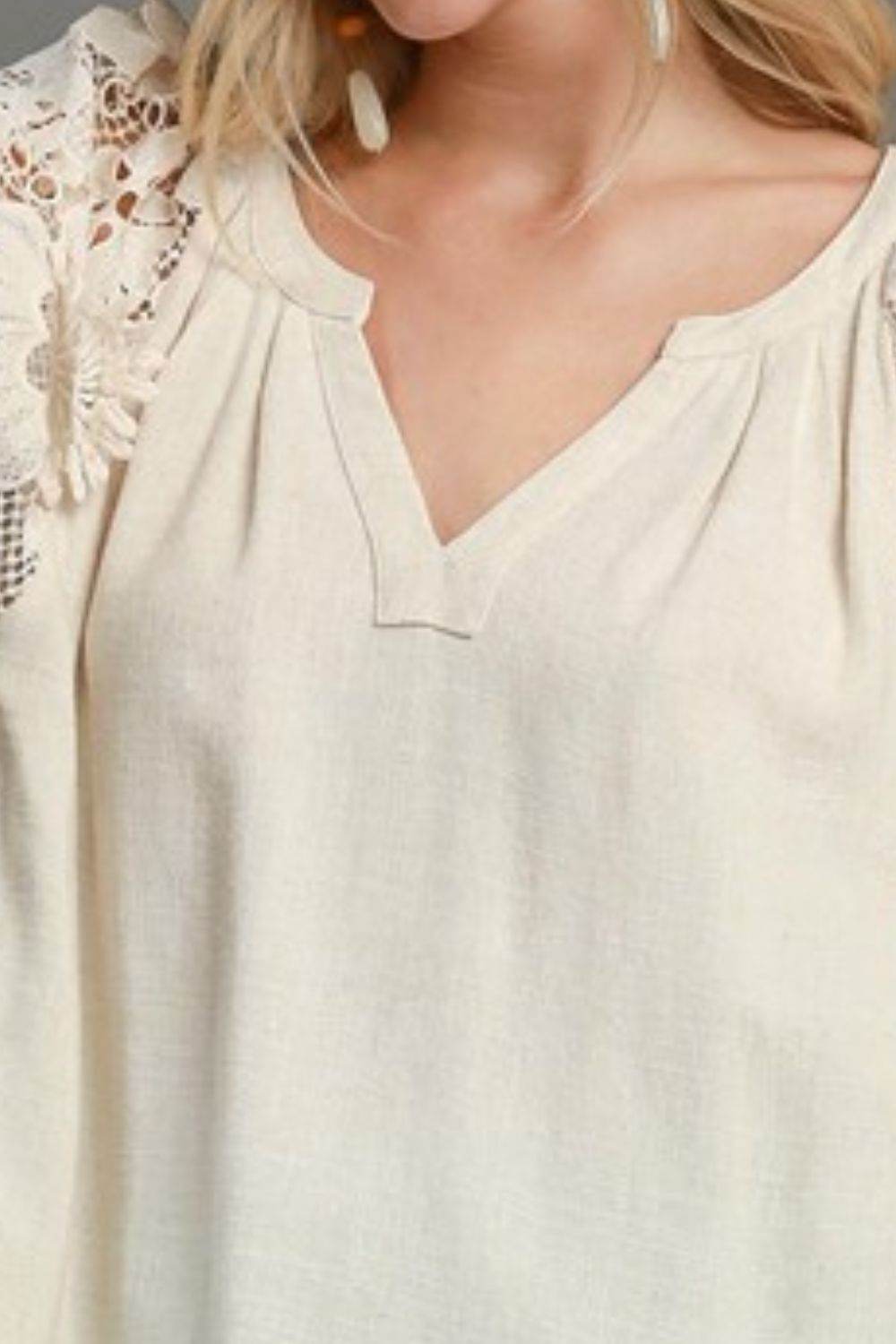 Umgee Full Size French Terry Boxy Cut Top with 3D Floral Sleeve Plus Size - Shop Style & More | Fresh Looks, Everyday Deals & Free Shipping