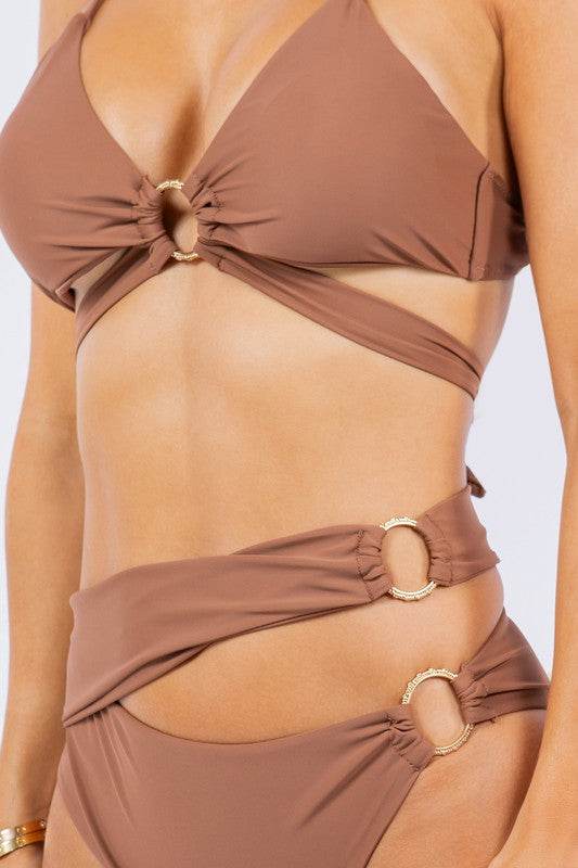 TWO PIECE WRAPPING WITH MULTI O RING BIKINI - Shop Style & More | Fresh Looks, Everyday Deals & Free Shipping