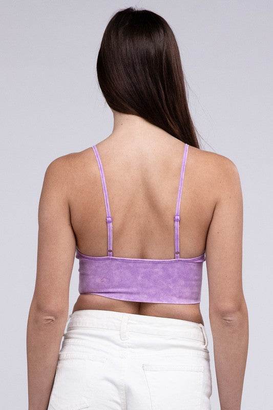 Washed Ribbed Bra Padded Tank Top - Shop Style & More | Fresh Looks, Everyday Deals & Free Shipping
