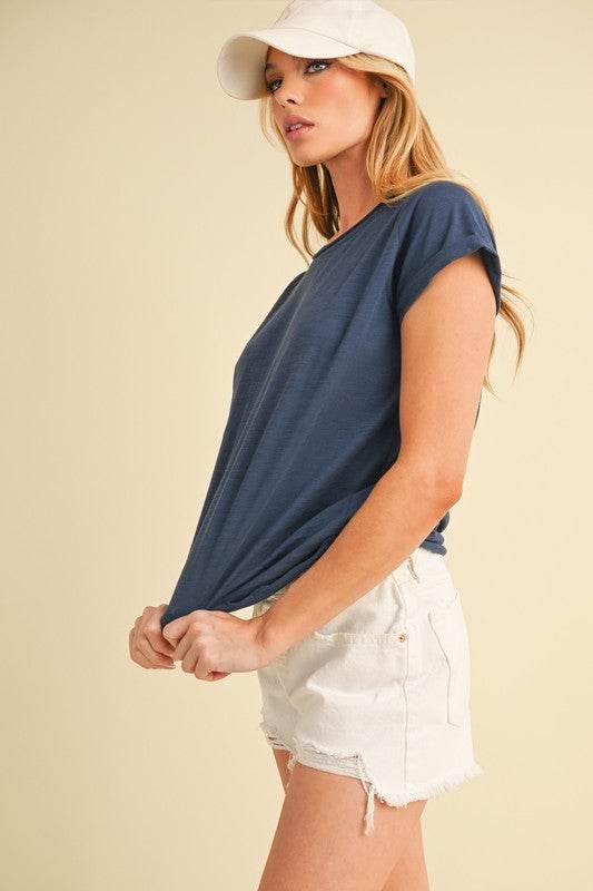Aemi + Co Lettuce Edge Round Neck Short Sleeve T-Shirt - Shop Style & More | Fresh Looks, Everyday Deals & Free Shipping