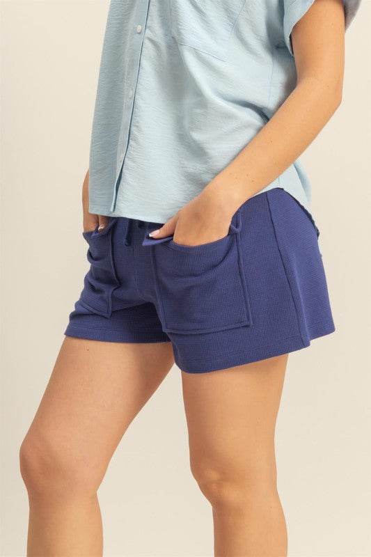 HYFVE Drawstring Waffle Knit Front Pocket Shorts - Shop Style & More | Fresh Looks, Everyday Deals & Free Shipping